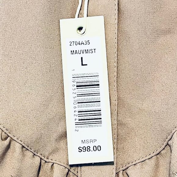 Max Studio Flutter Sleeve Blouse in Beige (L) New with Tags - Picture 9 of 9
